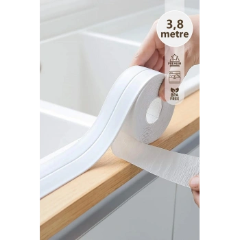 Kendinden Yapışkanlı Su Geçirmez Sızdırmaz Banyo ve Mutfak İçin Koruma Bandı - 3,8 Metre