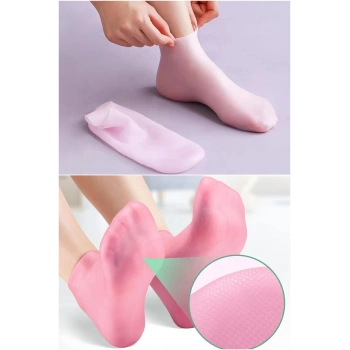 Silikon Ayak Bakım Çorabı Krem Spa Peeling Nemlendirici Çatlak Önleyici Ölü Deri Atıcı Çorap