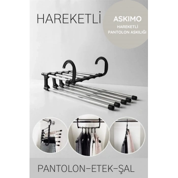 Hareketli Dolap İçi Pantolon Kravat Şal Askı Sistemi Düzenleyici Katmanlı Askılık Organizer Gardırop