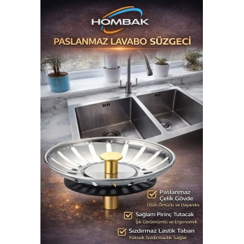Paslanmaz Çelik Süzgeç Lavabo Evye Filtre Mutfak Gider Süzgeci Ve Tıkacı Çift Yönlü (8 CM)