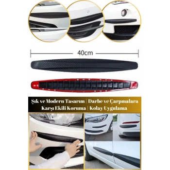 1 Çift 2 Adet Şık ve Modern Tasarım Etkili Koruma Korbon Desen Araba Tampon Koruyucu