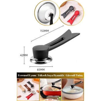 Tencere Tutacak Ergonomik Dikey Tasarım Yüksek Isıya Dayanıklı Tencere Kapağı Tutacağı | Kolu