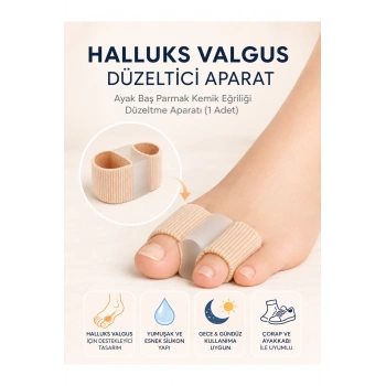 Ayak Baş Parmak Kemik Eğriliği Düzeltici Halluks Valgus Parmak Koruyucu Silikon Gece Gündüz Aparat L