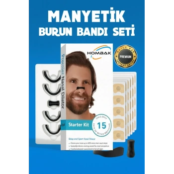 Horlama Önlemeye Yardımcı Mıknatıslı Burun Dilatörü 4lü Set - Siyah-15 Li