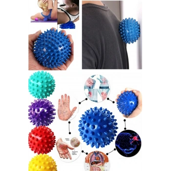 Profesyonel Fitness Cardio Pilates Büyük Boy 8 Cm Dikenli Kas Duyu Uyarıcı Masaj Topu Spor Set