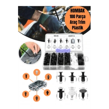 100 ad. sabitleme klipsi, Klips Araba Araç Oto Kapı Döşeme Tampon Plastik Panel Pim Tutucu perçin
