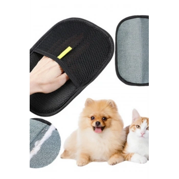 Vetrisil Çift Taraflı Statik Kedi Köpek Tüy Temizleme Eldiveni Giysiler Mobilyalar Halılar İçin