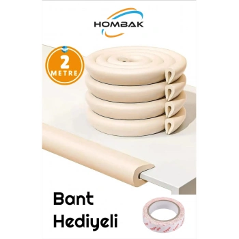 Sarmal Kenar Koruyucu Kalın Kenar Köşe Koruma 2 Mt Bebek Çocuk Masa Sehpa Kenar Köşe Kenar Koruma