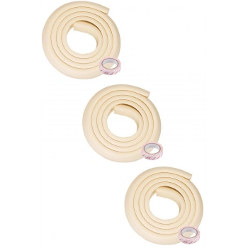 3 Adet 2 Metre Sarmal Krem Masa Kenar Koruyucu Şerit Masa Köşe Aparatı Bebek Çocuk Cam Ahşap Masa