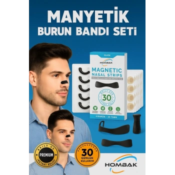 Horlama Önleyici Mıknatıslı Burun Bandı 30lu Set, Premium Horlama Azaltıcı Estetik Siyah Dilatör