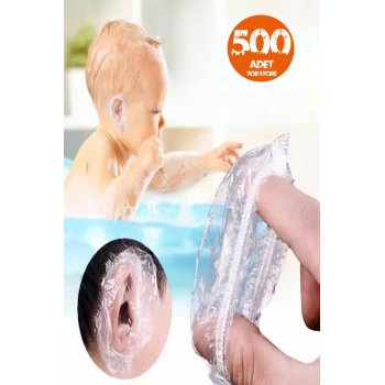 500lü Bebek Çocuk Kulak Koruyucu Su Geçirmez Lastikli Banyo Duş Kulak Bonesi