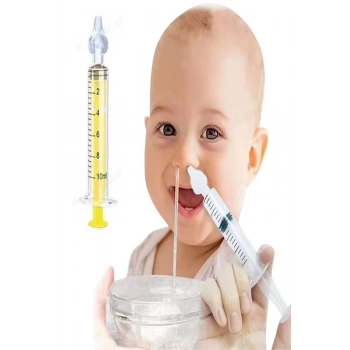 Yıkanabilir Yumuşak Silikon Uçlu Bebek Burun Temizleme Burun Açıcı Yıkama Şırıngası Aparat (10 Ml)