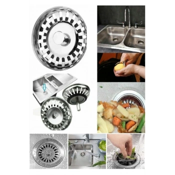 Çöpmak Paslanmaz Çelik Sifon Süzgeci 8 Cm Lavabo Evye Süzgeci Lavabo Gider Süzgeci