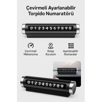 Çevirmeli Ayarlanabilir Telefon Numaratörü – Araç İçi Geçici Park İletişim Numarası Gösterici