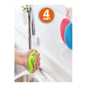 4 adet Silikon Bulaşık Yıkama Fırçası Tükenmeyen