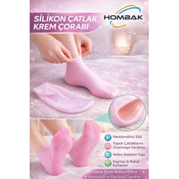 Silikon Çatlak Krem Çorabı Topuk Nemlendirici Jel Çorap Kaymaz Bakım Çorabı
