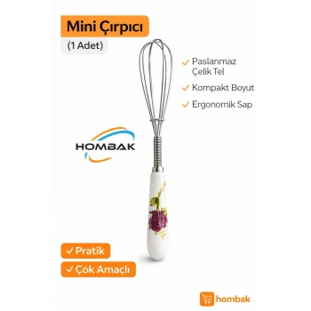 Mini Çırpıcı 1 Adet Paslanmaz Çelik Tel Ergonomik Sap Kahve Yumurta Sos Karıştırıcı
