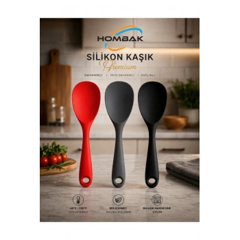Premium Silikon Kaşık – Çizmez Isıya Dayanıklı, BPA İçermez, Tencere Dostu Pilav Kaşığı