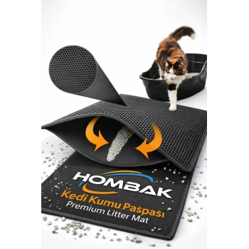 Kedi Kumu Paspası Çift Katmanlı Büyük Boy Kum Tutucu Kaymaz Su Geçirmez Kedi Tuvalet Önü Matı