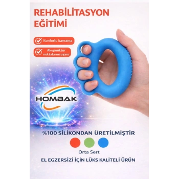 El Egzersiz Aparatı Silikon Parmak Güçlendirici Rehabilitasyon Kas Geliştirici Stres Giderici Orta