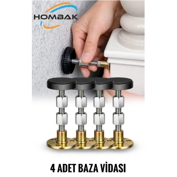 4 Adet Baza Sabitleme Vidası – Ayarlanabilir Yatak Sabitleyici Sallanma Önleyici Duvar Destek Aparat