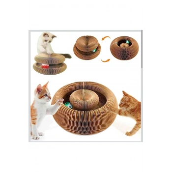 Kedi Tırmalama Oyuncağı – 2 Katlı Karton Kedi Aktivite ve Oyun Evi – Toplu Eğlence Merkezi