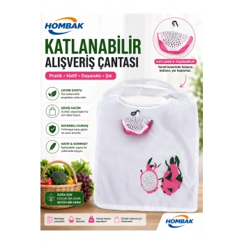 Katlanabilir Alışveriş Plaj Çantası 38x58 cm – Taşınabilir Portakal Kese Tasarımlı, Yıkanabilir, Çevre Dostu Bez Market Çantası