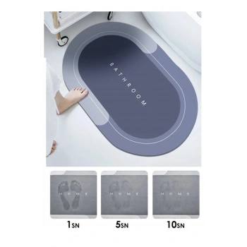 Özel Sihirli Su Emici Banyo Paspası Kaymaz Tabanlı Abdest Paspası 3,5 Mm 40x60