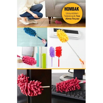 Teleskopik Mikrofiber Pratik Uzayabilen Toz Alma Fırçası Aparatı Trend100340