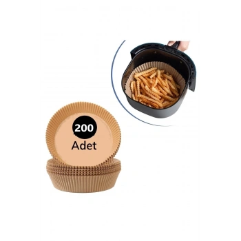 200 Adet Airfryer Pişirme Kağıdı Yuvarlak Tabak Model Yağlı Kağıt