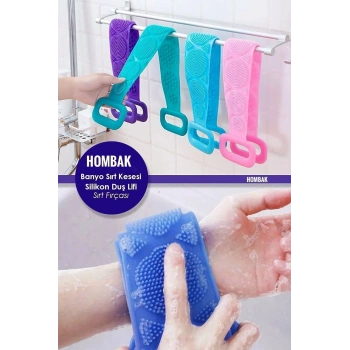 Banyo Sırt Kesesi Çift Taraflı Slıkon Duş Lifi Sırt Fırçası 60 Cm