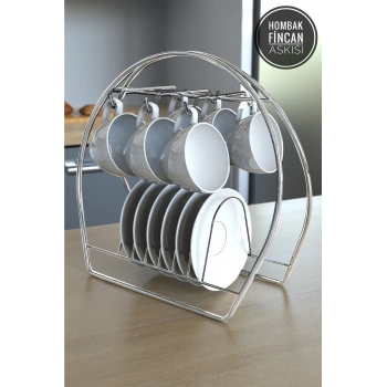 Siyah Oval Kupa Ve Fincan Askılığı Standı