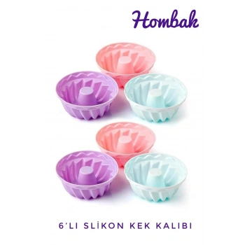 Renkli 6lı Slikon Kek Ve Muffin Kabı