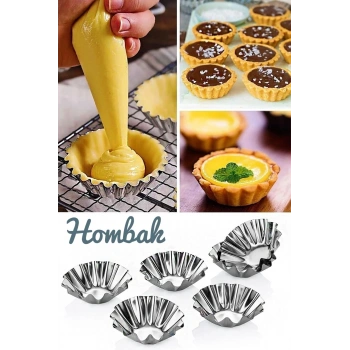 6 Adet Çiçek Model Mini Tart Kalıbı Ve Metal Kek Kapsülü Kek Kalıbı