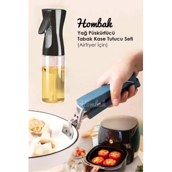 Airfryer Için 2li Set 200 ml Yağ Püskürtücü Tabak Kase Tutucu Set