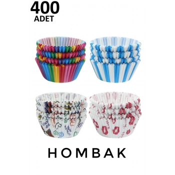 400 Adet Muffin Cupcake Kağıdı, Renkli Kağıt Muffin Kek Kalıbı