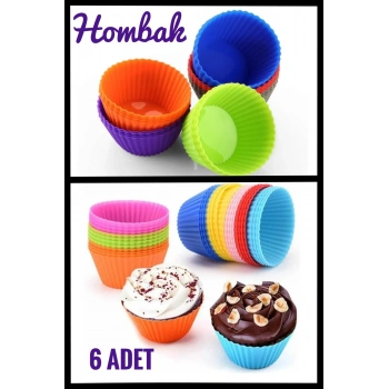 6lı Silikon Muffin Kalıbı,6lı Renkli Silikon Muffin Kek Kalıbı