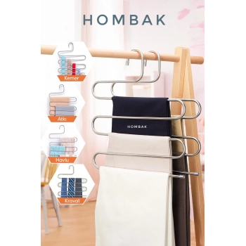 2 Li Set Dekoratif Metal Dolap Içi Krom Pantalon Askısı 2 Adet Askı