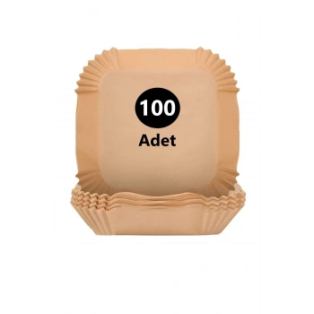 100 Adet Airfryer Pişirme Kağıdı Kare Tabak Model Yağlı Kağıt