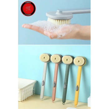 Duş Jeli Hazneli Uzun Saplı Banyo Sırt Fırçası