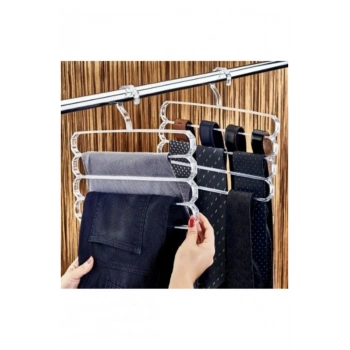 Şeffaf Plastik Pantalon Eşarp Askısı 4 Katlı