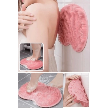 Vantuzlu Banyo Fırçası Masaj Pedi Sırt Ayak Kesesi Yıkama Aleti Lifi