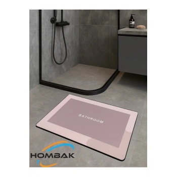 Pembe Sihirli Su Emici Banyo Paspası Kaymaz Tabanlı Abdest Paspası 3,5 Mm 40x60