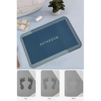 Sihirli Su Emici Banyo Paspası Kaymaz Tabanlı Abdest Paspası 3,5 Mm 40x60