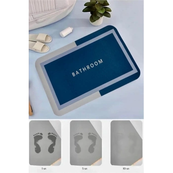 Sihirli Su Emici Banyo Paspası Kaymaz Tabanlı Abdest Paspası 3,5 Mm 40x60