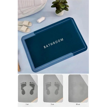 Sihirli Su Emici Banyo Paspası Kaymaz Tabanlı Abdest Paspası 3,5 Mm 40x60