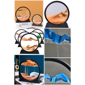 Kırmızı 3d Hareketli Kum Saati Orta Boy, Hareketli Kum Sanatı , Dekoratif Kum Saati