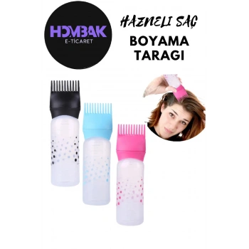 Taraklı Saç Boyama Şişesi Saç Bakım Yağı Uygulama Tarağı Saç Dip Boyama