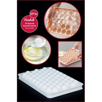 59lu Pratik Kapaklı 59 Bölmeli Damla Buz Kalıbı | Kapaklı Damla Model Büyük Boy Buz Kalıbı