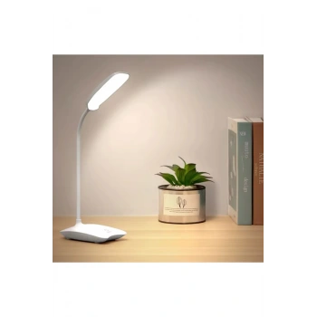 Şarjlı 20 Led Çalışma Okuma Işığı Kademeli Masa Lambası Ayarlanabilir Renk Tonu Parlaklık